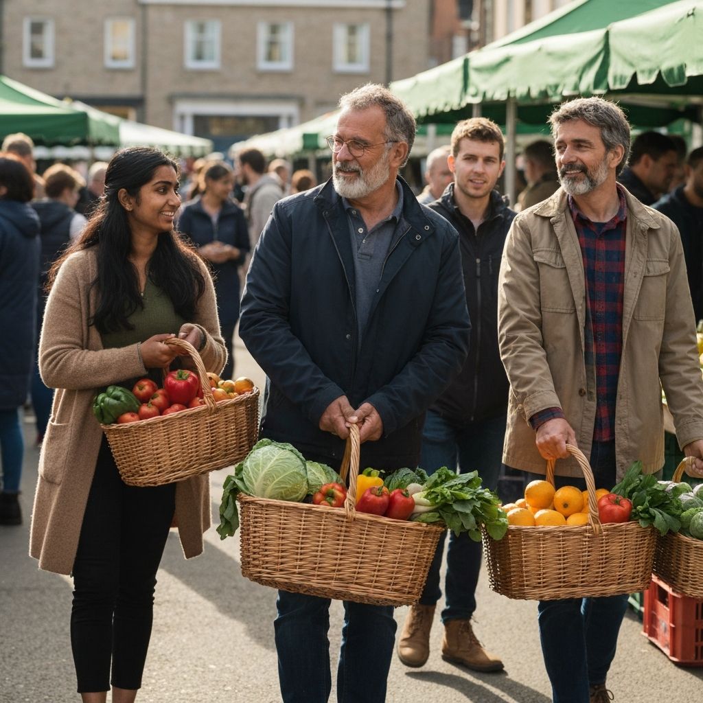 People shopping for fresh produce at market